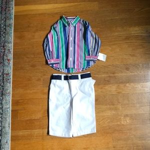 6M Ralph Lauren Layette- 2 Piece Pants and Button Down Shirt